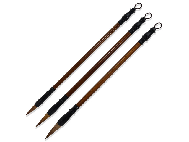 3 Pcs Traditional Chinese Calligraphy Brushes, 3 Size Sumi Brushes for Ink Painting Writing Drawing, Art Chinese Ink Brush for Beginner...