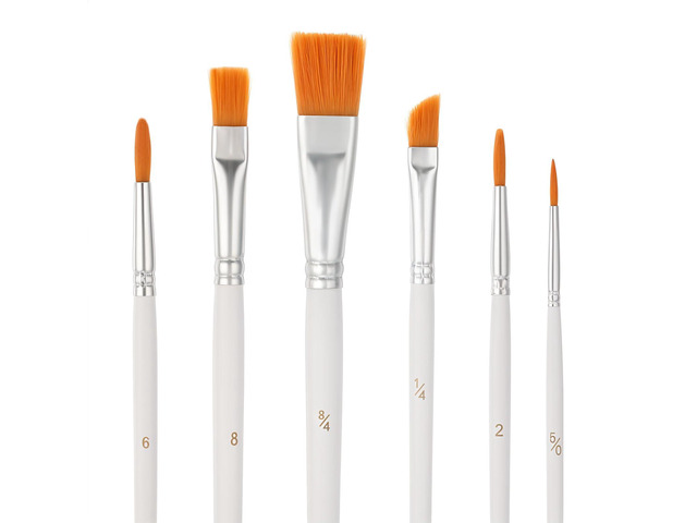 6PCS Paint Brushes, Cake Painting Brushes for Cake Decorating, Paint Brush for Cookies, Comfortable Wooden Handle, for Pastry, Cookie, and Cakes...