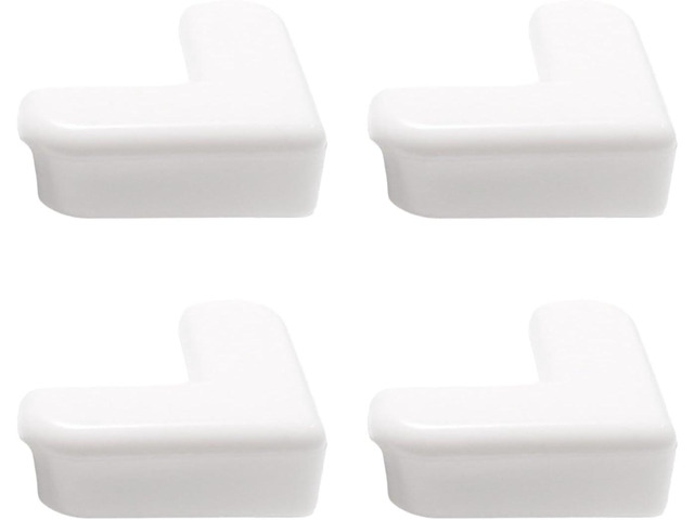 4Pcs White PVC Desk Edge Bumpers Adhesive Furniture Corner Protectors Protector Kit Anti-Collision Edge Safety Bumpers Proof Soft Self-Adhesive...