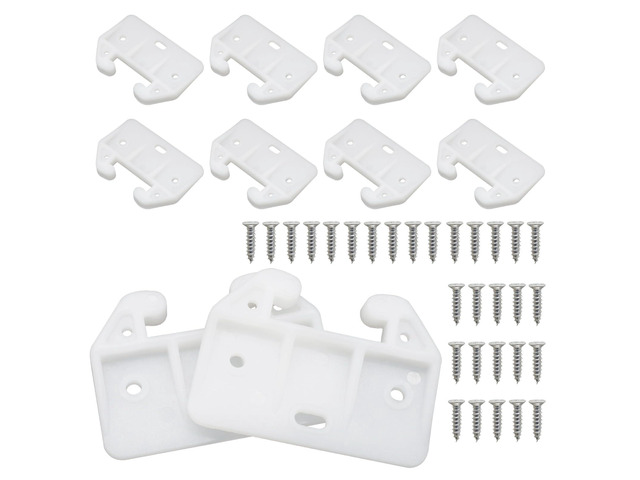 10pcs White Plastic Drawer Slides, 5 Holes Drawer Track Guides with Screws, for Dresser, Wardrobe, Cabinet & Furniture Replacement