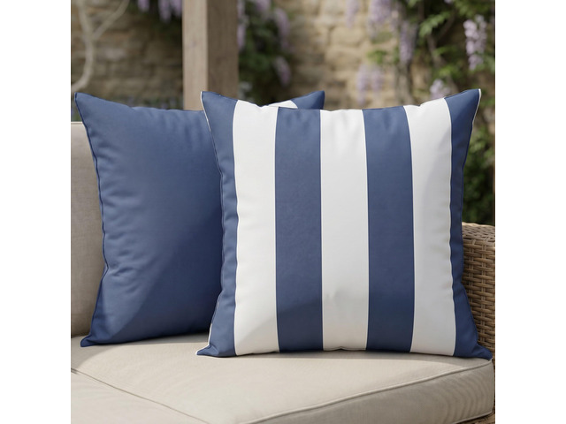 Outdoor Pillows Set of 2 - Waterproof 18x18 Throw Pillow Covers Durable Weather Resistant Cushions for Porch and Patio Furniture Decor - Fits...