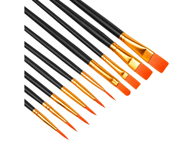 Artist Brushes 10 Pcs Professional Watercolor Brushes Set for Watercolor, Acrylic, Oil Painting, Rock Paintings, Face Painting