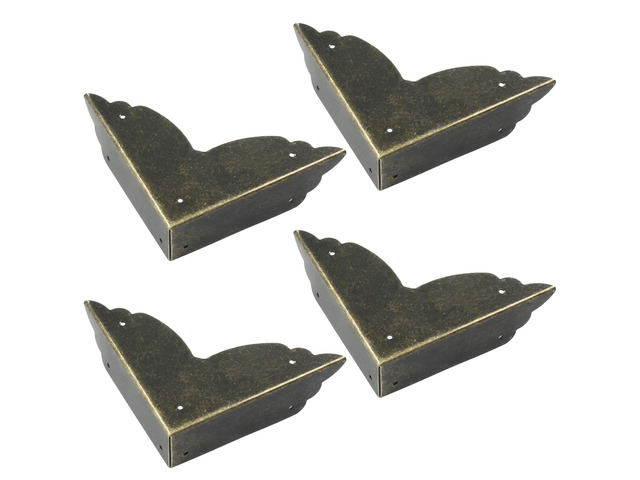 Bronze Box Corner Protectors, 12 Packs, 2.76' x 0.79' Edge Cover, Safety Guard, Furniture Decorative, Metal Table Corner