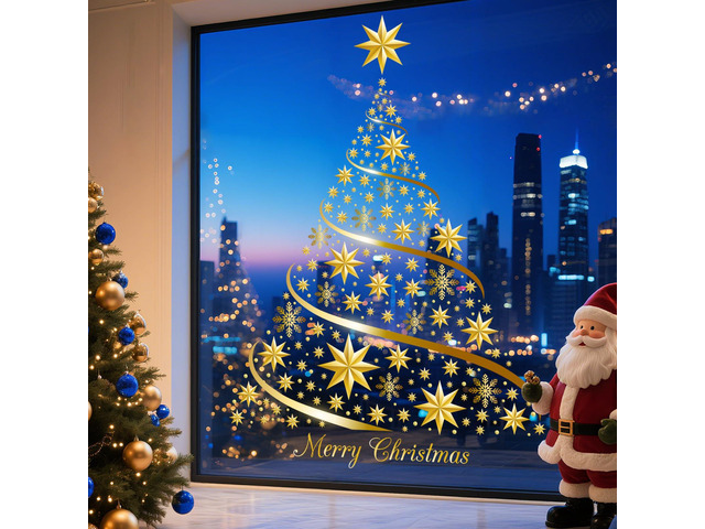 6 Sheets Christmas Tree Rub on Transfer for Crafts, Snowflake Furniture Transfer Stickers Christmas Waterproof UV Rub on Decals for Furniture...