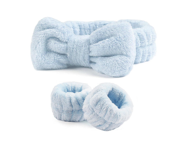 Spa Headband and Wristband Set for Washing Face Skincare Makeup soft &Ultra-absorbent Non-Slip for Beauty Routines Great Skin Care Gifts for...