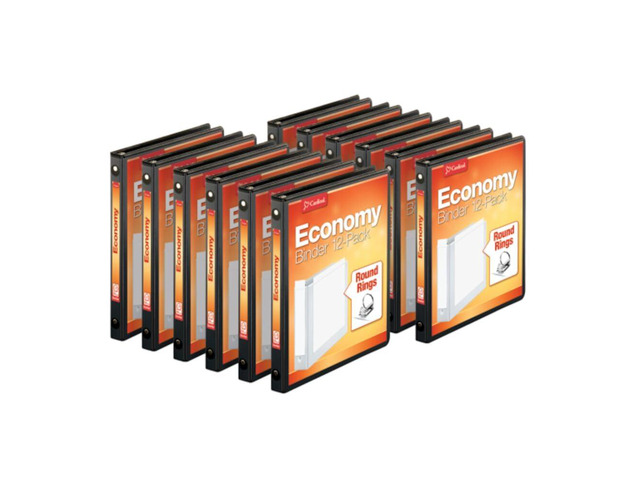 Economy 3 Ring Binders, Binders for School and Office, Durable 1/2 inch Round Rings, Holds 125 Sheets, ClearVue Presentation View, Non-Stick,...