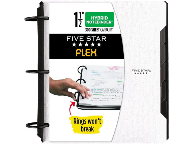 Flex Refillable Notebook + Study App, College Ruled Paper and 1-1/2 Inch TechLock Ring Binder with Pockets, Tabs and Dividers, 300 Sheet Capacity,...