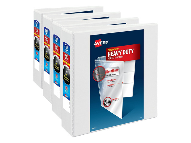 Heavy-Duty View 3 Ring Binder, 3' One Touch EZD Rings, 670-Sheet Capacity, 3.5 Inch Wide Spine, Great for Home, School Supplies, Office, or...