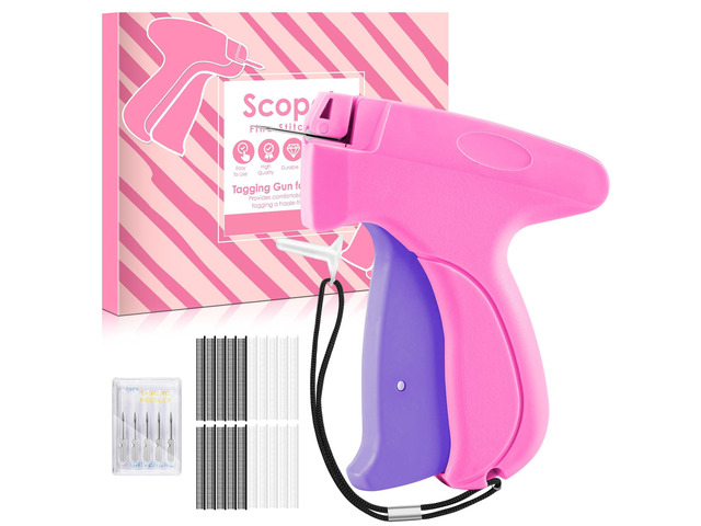Stitch Gun for Clothes - Handheld Stitch Gun Quick Clothing Fixer - Mini Sewing Kit Micro Tagging Gun - Includes 6 Needle, 1000 Black Fasteners &...