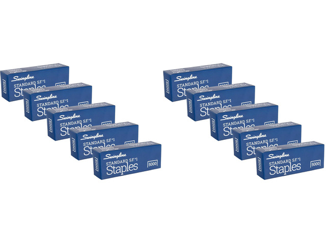 Staples,Standard Staples for Desktop Staplers,1/4' Length,210/Strip,5000/Box (35101),(Pack of 10)