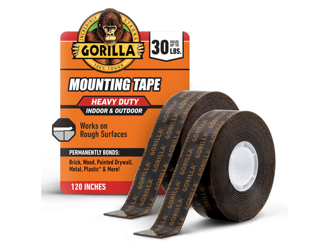 Heavy Duty Double Sided Mounting Tape, 1' x 120', 2-Pack Holds up to 30lbs, Industrial Strength Adhesive for Homework Stations, Classroom Setup &...