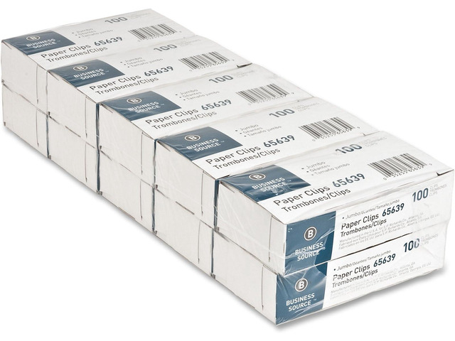 Paper Clips, Jumbo,.041 Wire Gauge, 1000/ Pack, 41 Mile (65639) (Pack of 10)