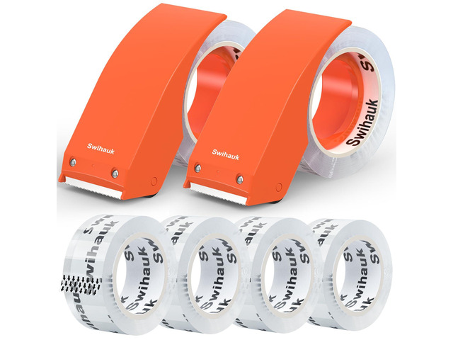 1.88 in x 66.6 YDs Heavy Duty Packing Tape with Dispenser, Strong & Durable Shipping Tape, Packaging Tape, Clear Package Tape for Shipping Moving...