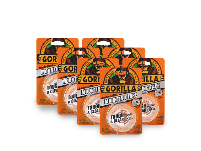 Tough & Clear; Double Sided Mounting Tape; Weatherproof; 1' x 60'; Clear; (Pack of 7)