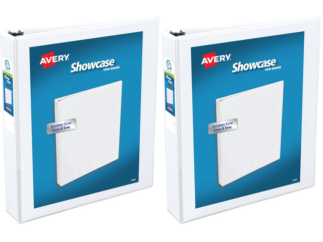 Showcase Standard View 3 Ring Binder, 1.5' Slant Rings, 375-Sheet Capacity, 2.1 Inch Wide Spine,1 White Binder, Ideal for Lightweight Organization...