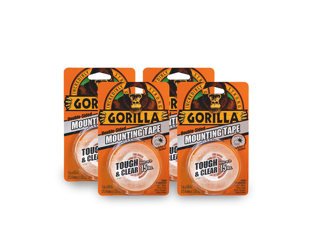 Tough & Clear; Double Sided Mounting Tape; Weatherproof; 1' x 60'; Clear; (Pack of 4)