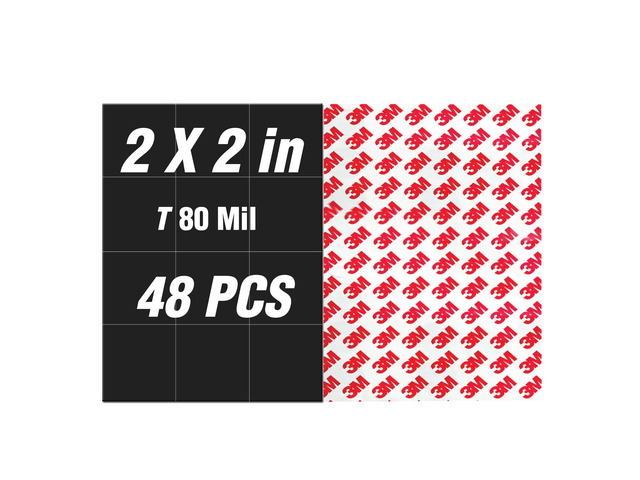 Small Magnet Sheets with Adhesive Backing(Each 2' x 2',48PCS),Make Sticker for Cards/Picture/Poster with Sticky Adhesive Magnets (Thickness 80mil)