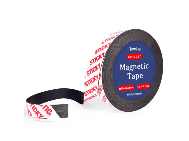 Magnetic Tape 40ft x 1/2in Fridge Magnets with Adhesive Backing Roll Flexible Sticky Magnet Strip for DIY Crafts, Kitchen Organization, Classroom...
