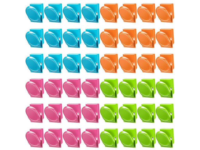 Magnetic Clips, 48 Pieces Magnetic Metal Chip Clips Fridge Magnets Refrigerator Whiteboard Locker Magnets Heavy Duty Clip Classroom Organization...