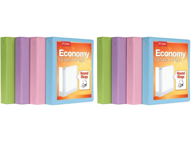3 Ring Binders, Binders for School and Office, Durable 1.5 Inch, Round Rings, Holds 350 Sheets, ClearVue Presentation View, Non-Stick, Assorted...