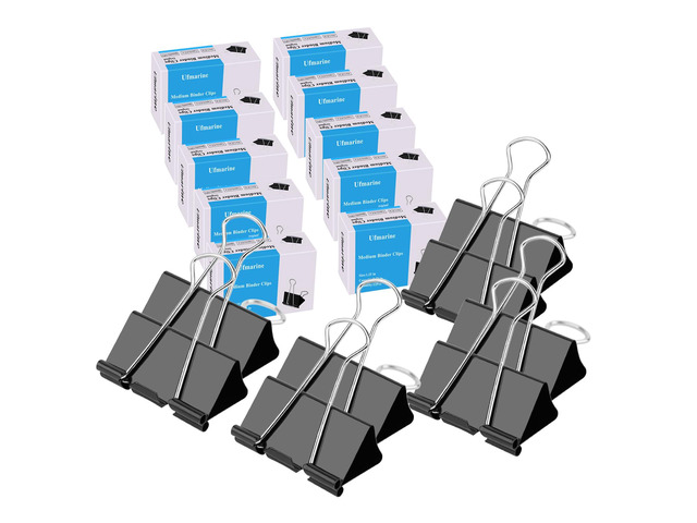 Medium Binder Clips 1.25 inch Length, (144 Pcs) Medium Paper Clips for Office Supplies