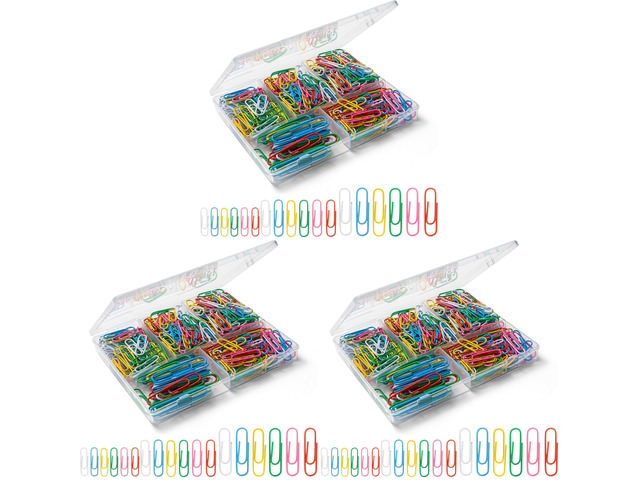 Paper Clips Assorted Sizes, Cute Colored Paper Clip for Office Supplies,Small Medium Large Jumbo, Colorful and Heavy Duty, Ideal for Bookmark- Pack...