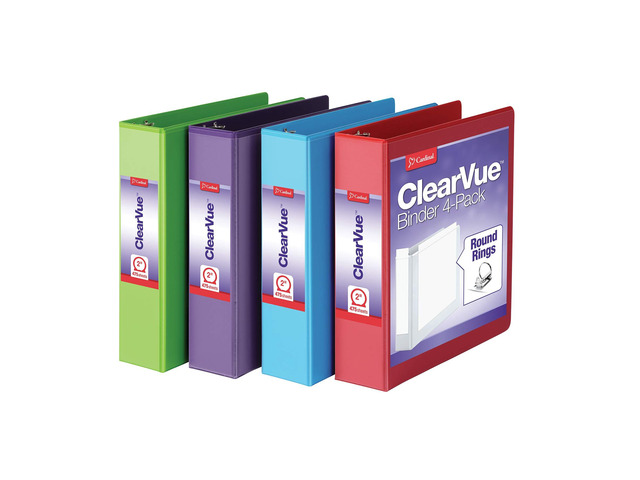 3 Ring Binders, Binders for School and Office, Durable 2 Inch Binder with Round Rings, Holds 475-Sheets, ClearVue Covers, Non-Stick, PVC-Free,...