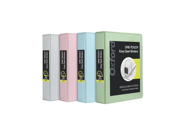 3 Ring Binders, Binders for School, 1.5 Inch ONE-Touch Easy Open D Rings, 3-Sided View Binder Covers, Xtralife Hinge, Non-Stick, PVC-Free, Natural...
