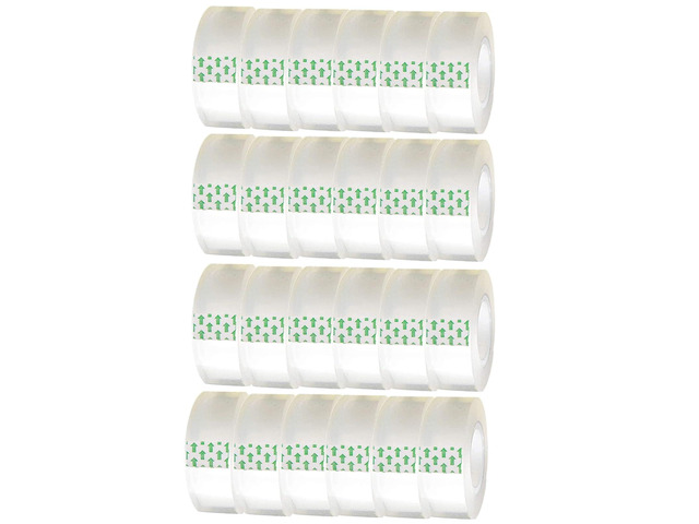 24 Pack Transparent Tape Clear Tape Refills Rolls Each Roll 3/4 x 1000 Inches, 1 inch Core, for Office, Home, School