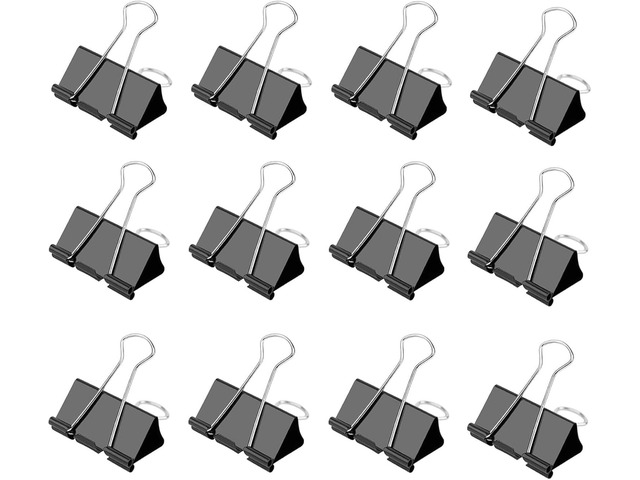 Small Binder Clips 1 Inch Length, (144 Pcs) Small Paper Clips for Office Supplies