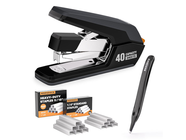 Heavy Duty Stapler for Desk with 40-50 Sheet, 2000 Staples, Black Teacher Stapler, Office & Classroom Stapler, Effortless, 1-Touch Stapling,...