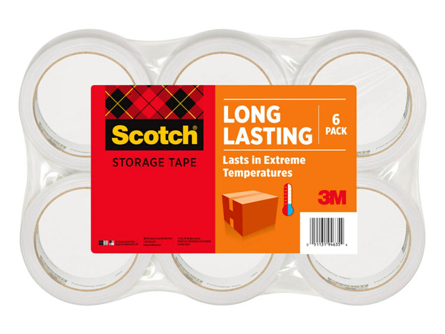 Moving & Storage Tape, 1.88' x 54.6 yards, 3' Core, Clear, 6 Rolls/Pack