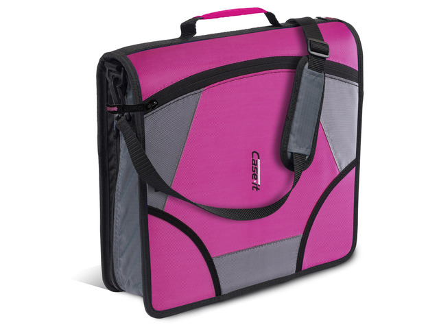 it School Zipper Binder 4-Inch D-Rings 800-Sheet D-186 Magenta King Sized Zip Tab, 5-Subject Expanding File Folder, Multiple Pockets, Storage...