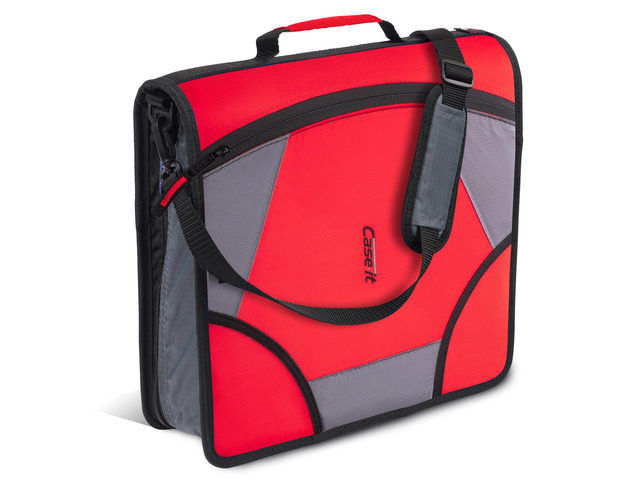 it Zipper Binder 4-Inch D-Rings 800-Sheet D-186 Fire Engine Red King Sized Zip Tab, 5-Subject Expanding File Folder, Multiple Pockets,...