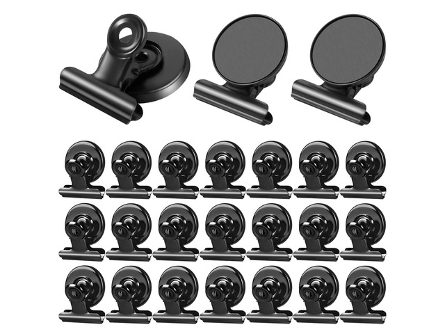 24Pack Strong Fridge Magnets Magnetic Clips Bulldog Clips Perfect for Refrigerator Whiteboard Magnets Photo Displays Home School Use Magnets for...