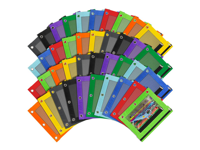 40 Pack Pencil Pouch for 3 Ring Binder Pencil Pouches with Zipper Pencil Pouches Pencil Bags for Classroom bulk Pencil Box Pencil Case for Storing...