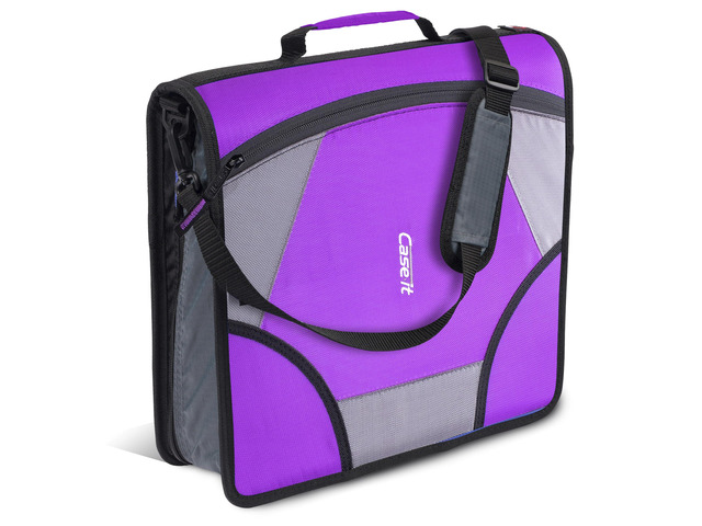it King Size 3-Ring Binder 4-Inch Capacity D-186 Purple Mighty Zip Tab, Fits 11 x 8.5-Inch Paper, School & Office