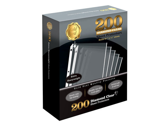 200 Count Diamond Clear Extra Heavyweight Sheet Protectors, 4 mils Strong,8.5 x 11, Top Load, 200 Boxed Sheet Protectors