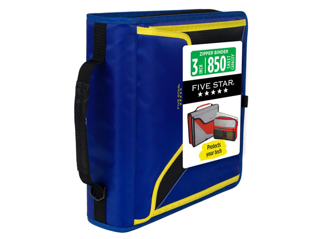 Zipper Binder, 3-Inch D-Ring Case Binder, 850-Sheet Capacity, Multiple Pockets, Front 5-Tab Expanding File, Removable Padded Case and Shoulder...