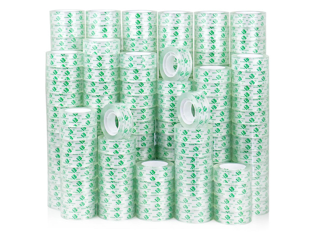 192Rolls Crystal Clear Tape Refills for Dispenser, Bulk Office Transparent Tape for Home and School, 3/4Inch x 1000 inch