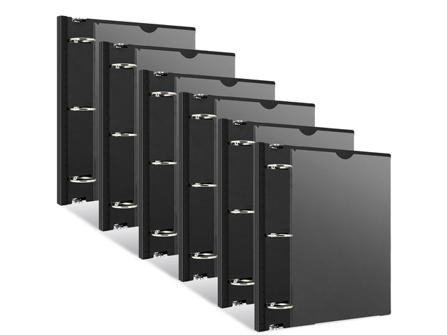 1.5 Inch Telescoping 3 Ring Binder - 6PCS, Flexible Round Binder with Customizable Front Cover and Clear Catalog Pocket, 1.5Inch Rings,...