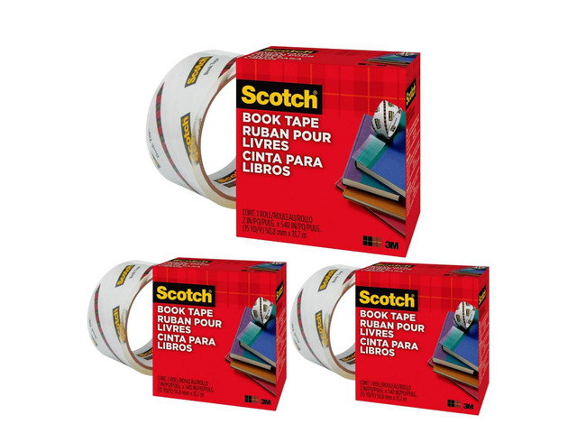 Book Tape, 2 in x 540 in, Excellent for Repairing, Reinforcing Protecting, and Covering (845) - (3 Pack) Excellent for Repairing, Reinforcing,...