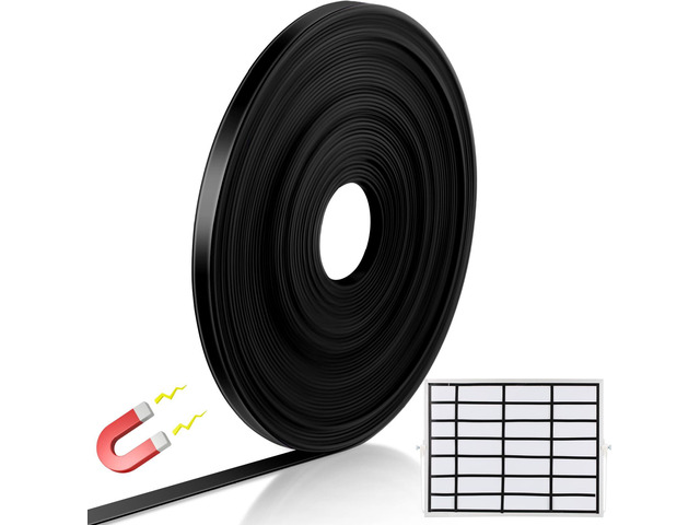 Black Magnetic Tape Roll Thin Strips, 1/4 Inch X 25 Feet, 1 Pcs Magnetic Board Dividers Whiteboard Graphic Decorative Tape Marking Line for...
