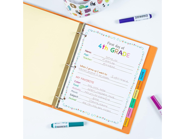 8-Tab Binder Dividers for School,Medical Office Supply,or Home Organization,Insertable Multicolor Big Tabs,Sets (11111),(Pack of 48)