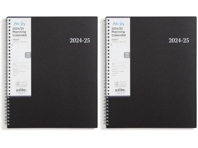 2024-2025 Academic Year Weekly and Monthly Planner, July 2024 - June 2025, 8.5' x 11', Flexible Cover, Wirebound, Enterprise (150144) (Pack of 2)