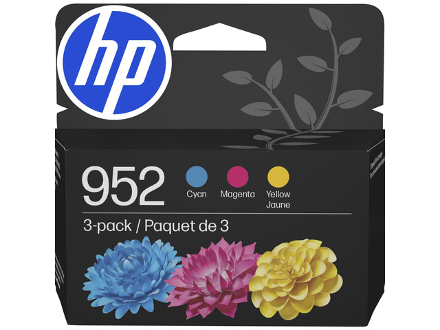 952 Cyan, Magenta, Yellow Ink Cartridges (3-Pack) Works with OfficeJet 8702, Pro 7720, 7740, 8210, 8710, 8720, 8730, 8740 Series N9K27AN