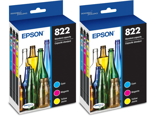 822 DURABrite Ultra Ink Standard Capacity Color Cartridge Combo Pack (T822520-S) Works with Workforce Pro WF-3820,3823,4820,4830,4833,4834,(Pack of 2)