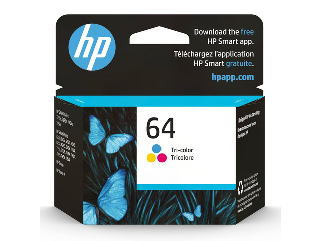 64 Tri-Color Ink Cartridge Works with Envy Inspire 7950e; Envy Photo 6200, 7100, 7800; Tango Series Eligible for Instant Ink N9J89AN