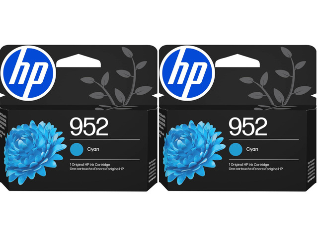 952 Cyan Ink Cartridge Works OfficeJet 8702,OfficeJet Pro 7720,7740,8210,8710,8720,8730,8740 Series Eligible for Instant Ink L0S49AN,(Pack of 2)
