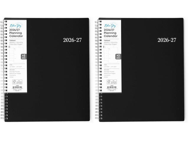2026-2027 Weekly and Monthly Academic Year Planner Calendar, July 2026 - June 2027, 8.5' x 11', Flexible Cover, Wirebound, Laminated Tabs,...